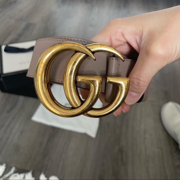 Authentic Gucci GG Marmont Belt - Dusty Pink - Picture 4 of 11